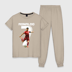 Пижама хлопковая женская Ronaldo 07, цвет: миндальный