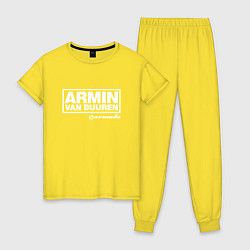 Пижама хлопковая женская Armin van Buuren, цвет: желтый