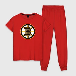 Пижама хлопковая женская Boston Bruins, цвет: красный