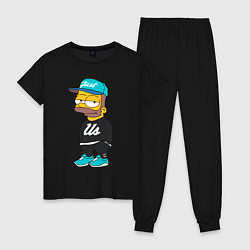 Пижама хлопковая женская Bart Just Us, цвет: черный