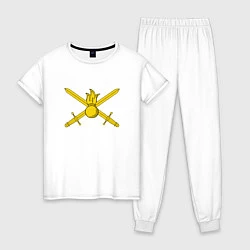 Пижама хлопковая женская Сухопутные войска, цвет: белый