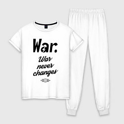 Пижама хлопковая женская War never changes, цвет: белый