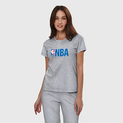 Пижама хлопковая женская NBA, цвет: меланж — фото 2