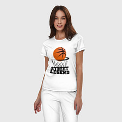 Пижама хлопковая женская Баскетбол, цвет: белый — фото 2