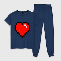 Пижама хлопковая женская Minecraft Lover, цвет: тёмно-синий