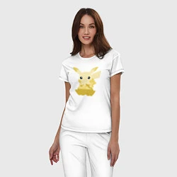Пижама хлопковая женская Pikachu Shadow, цвет: белый — фото 2