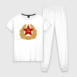 Пижама хлопковая женская Кокарда СССР, цвет: белый