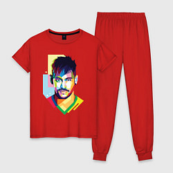 Пижама хлопковая женская Neymar: fun-art, цвет: красный