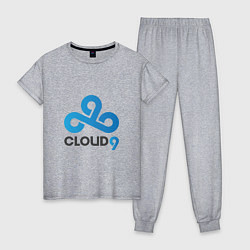 Пижама хлопковая женская Cloud9, цвет: меланж