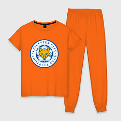Пижама хлопковая женская Leicester City FC цвета оранжевый — фото 1
