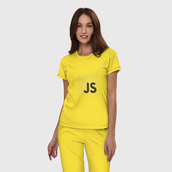 Пижама хлопковая женская JS return true; (black), цвет: желтый — фото 2
