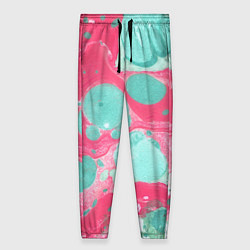 Женские брюки Watercolor: Pink & Turquoise
