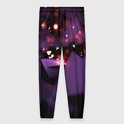 Женские брюки Фиолетовая абстракция с блестками
