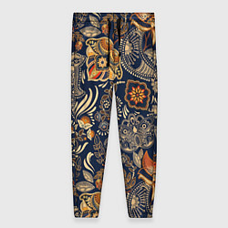 Женские брюки Узор орнамент цветы этно