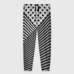 Брюки женские Полосатый комбинированный узор, цвет: 3D-принт