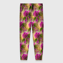 Брюки женские Фиолетовые цветочки 3d, цвет: 3D-принт
