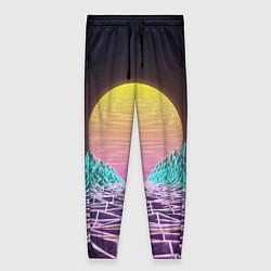 Женские брюки Vaporwave Закат солнца в горах Neon