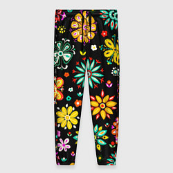 Брюки женские MULTICOLORED FLOWERS, цвет: 3D-принт