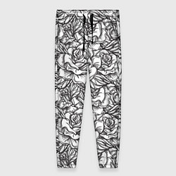 Женские брюки Цветы Много Белых Роз