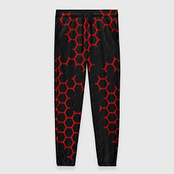 Женские брюки НАНОКОСТЮМ Black and Red Hexagon Гексагоны