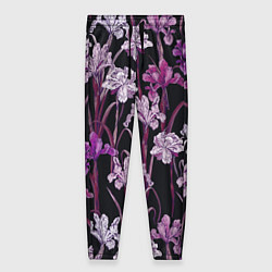 Женские брюки Цветы Фиолетовые Ирисы