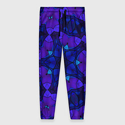 Женские брюки Калейдоскоп -геометрический сине-фиолетовый узор