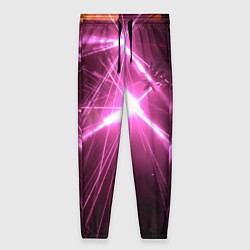 Женские брюки Неоновые лазеры во тьме - Розовый