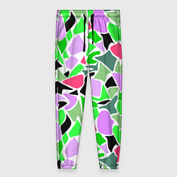 Брюки женские Abstract pattern green pink spots, цвет: 3D-принт