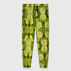 Женские брюки Зеленые узоры: волны абстракции