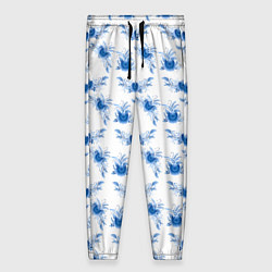 Брюки женские Blue floral pattern, цвет: 3D-принт