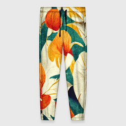 Женские брюки Винтажный цветочный рисунок