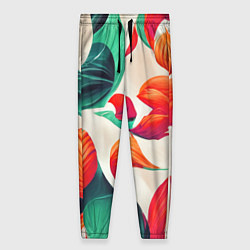 Женские брюки Элегантный цветочный орнамент