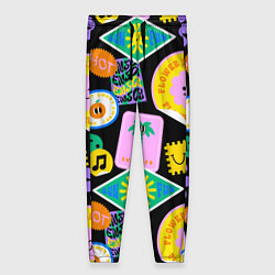 Женские брюки Летние наклейки pop-art паттерн