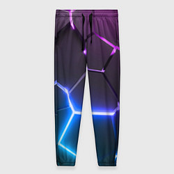 Женские брюки Фиолетовый градиент - неоновые геометрические плит