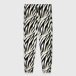 Женские брюки Тигровый полосатый узор-черные, бежевые полосы на