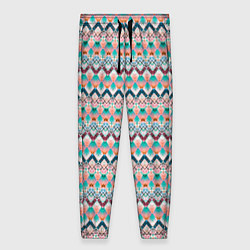 Женские брюки Многоцветный полосатый восточный орнамент