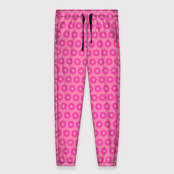 Женские брюки Розовые цветочки - паттерн из ромашек