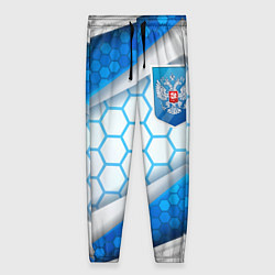 Женские брюки Синий герб России на объемном фоне