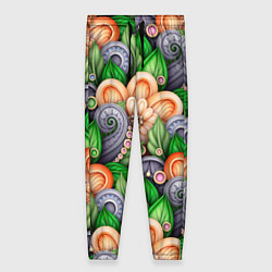 Женские брюки Объемные лепестки цветов и листья
