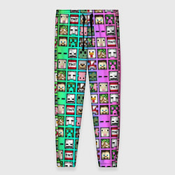Женские брюки Minecraft characters neon