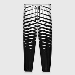 Женские брюки Черно-белая симметричная сетка из треугольников