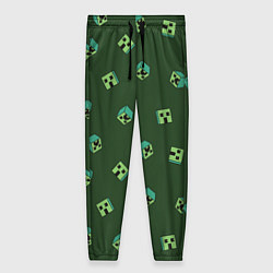 Женские брюки Minecraft - зеленые лица