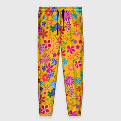 Женские брюки Нарисованные цветы - орнамент