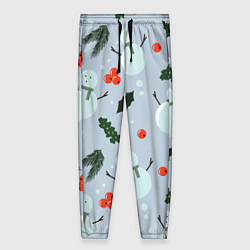 Женские брюки Снеговики и ягодки