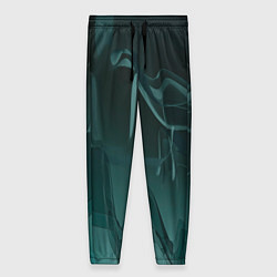 Женские брюки Волнообразные тёмно-зелёные линии