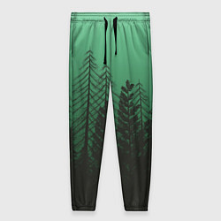 Женские брюки Зелёный туманный лес