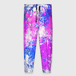Женские брюки Разбрызганная фиолетовая краска - светлый фон