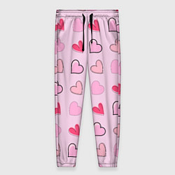 Женские брюки Валентинки на нежно-розовом фоне