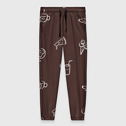 Женские брюки Еда в минимализме на коричневом фоне