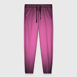 Женские брюки Розовый фон с черной виньеткой
